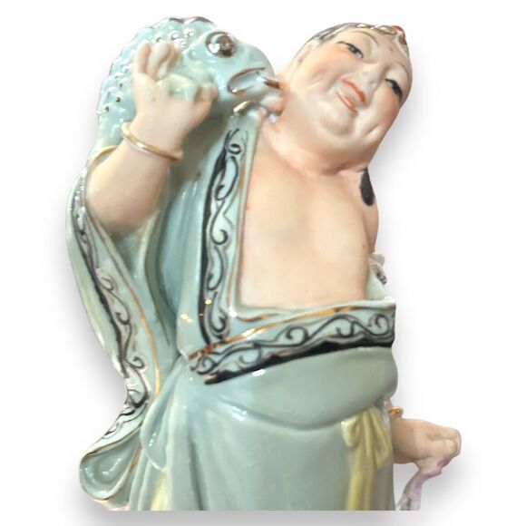 Vintage Laughing Buddha Playful Dragon Figurine Mediation Collectible Rare - Picture 14 of 16